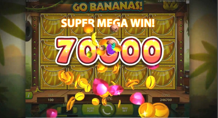 Go Bananas NetEnt slots super mega win